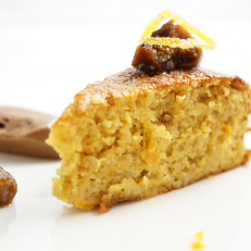 Gluten-Free Orange Almond Cake with Chocolate Cream and Candied Figs